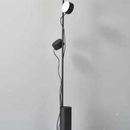 Las Sola Avi Floor Lamp. Cylindrical modern metal lighting.