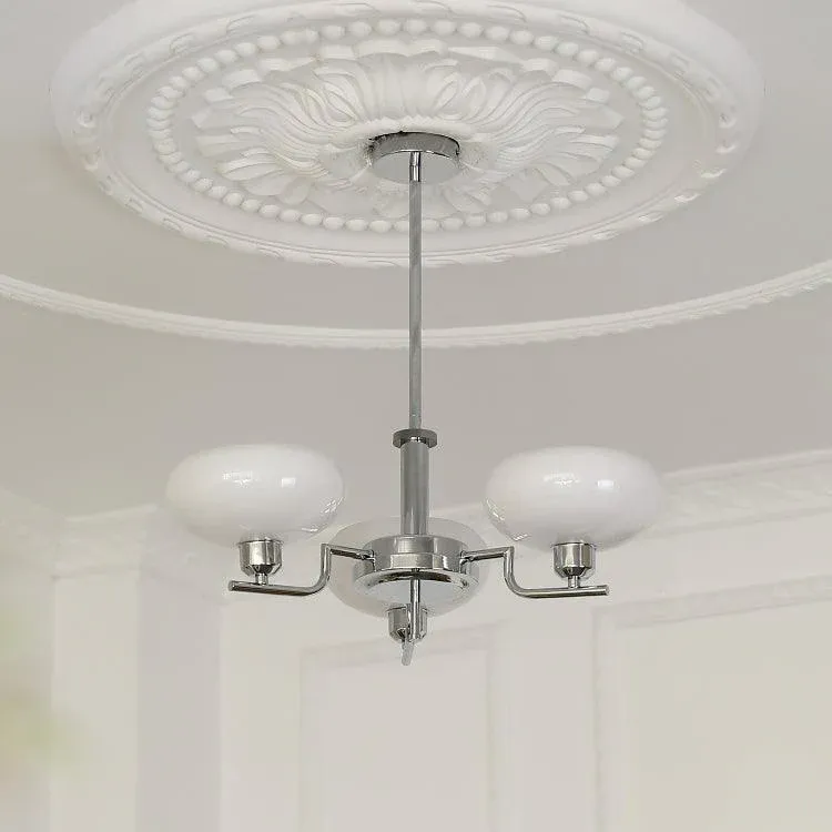 Vintage Antique Metal Glass Chandelier Living Dining Room | Las Sola