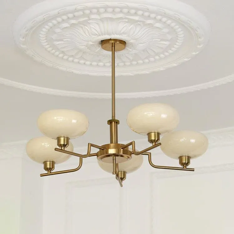 Valentina Vintage Antique Metal Glass Chandelier Living Dining Room