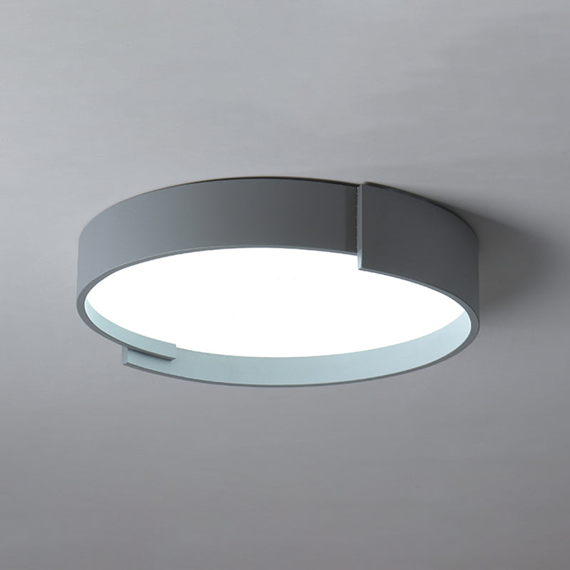 Quinn Modern Round Flush Mount Ceiling Light, gray