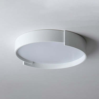 Quinn Modern Round Flush Mount Ceiling Light, white, double-layered design