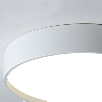 Quinn Modern Round Flush Mount Ceiling Light - Close up detail, white