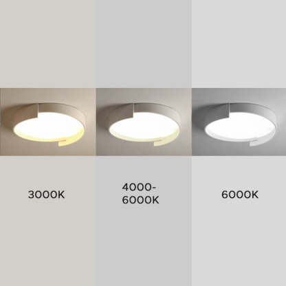 Quinn ceiling light color temperature options (3000K, 4000-6000K, 6000K)