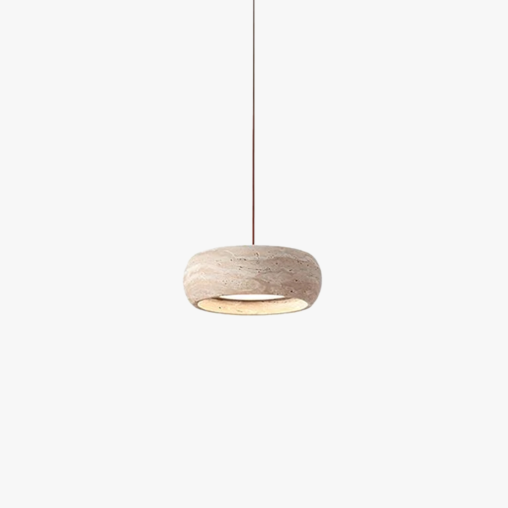 Ozawa Travertine Drum Pendant Light for Bedroom or Dining Room