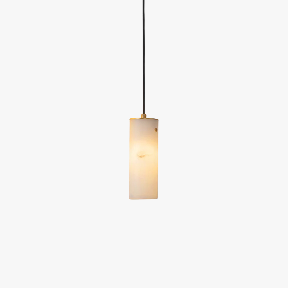 Ozawa Modern Pendant Light with white stone shade, bedroom or dining room lighting