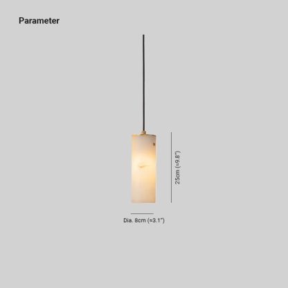 Ozawa Pendant Light Dimensions - 25cm Stone Tube, Dia 8cm