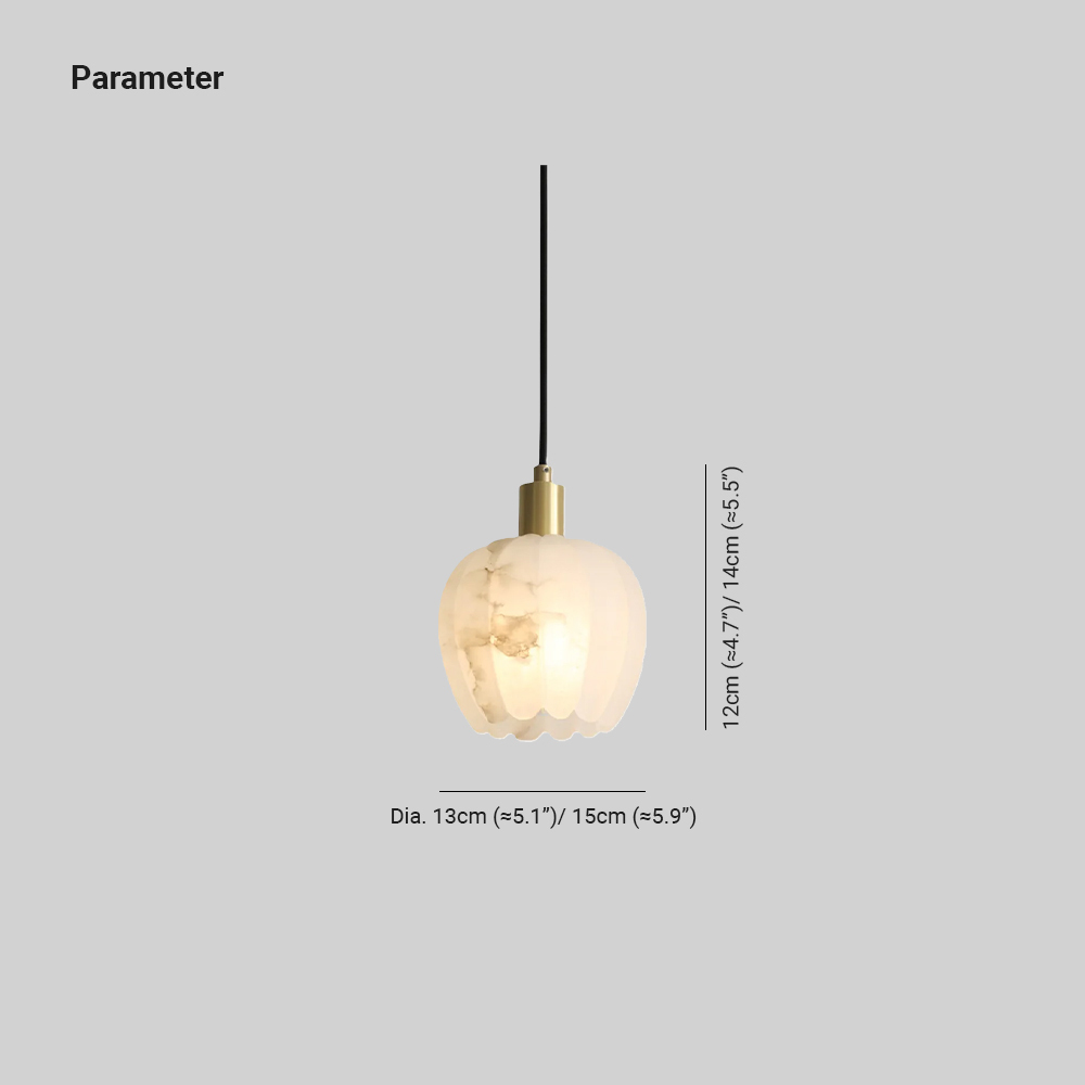 Ozawa pendant light dimensions, metal and resin, alabaster shade