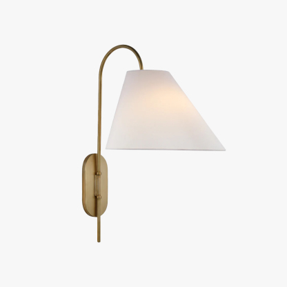 Vintage Wall Lamp Carins - Brass metal frame with fabric shade