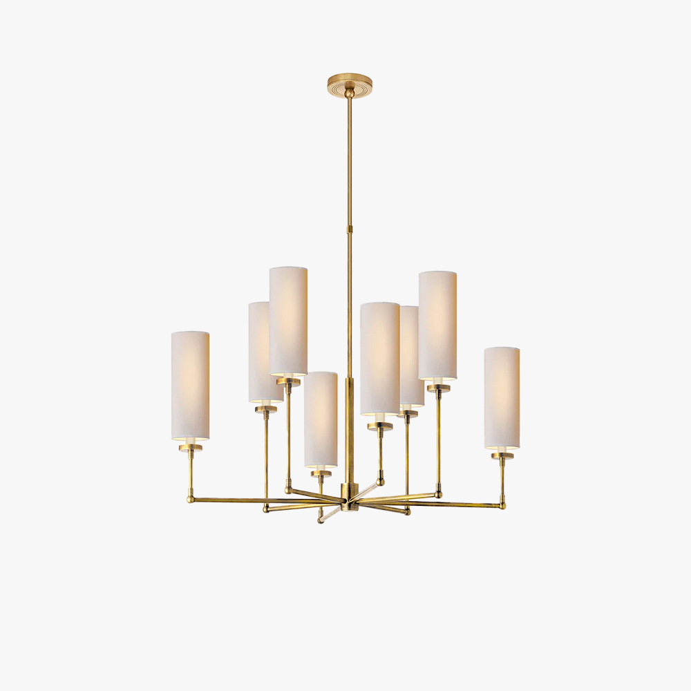 Alessio Modern Classical Brass Fabric Chandelier Shades Living Dining Room