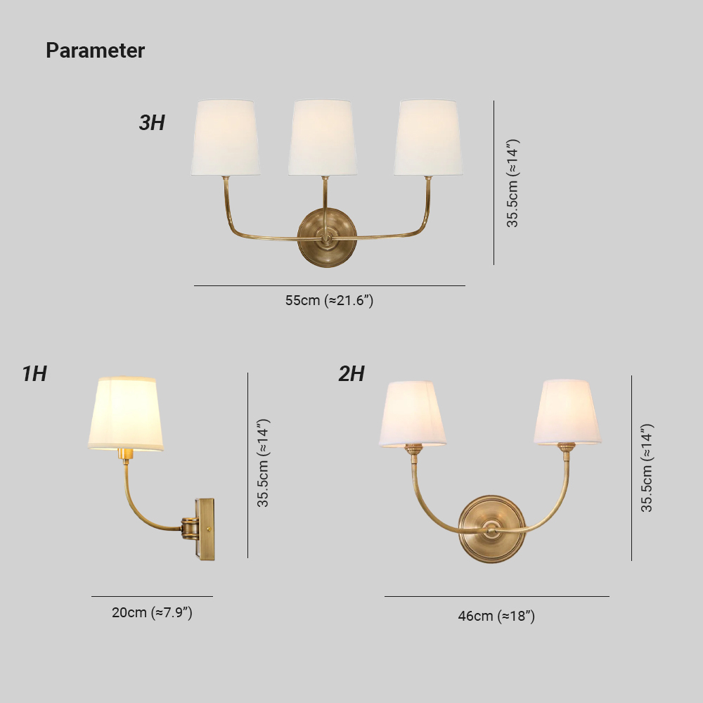 Alessio Vintage Classical Metal Fabric Wall Light Shades Bathroom Bedroom