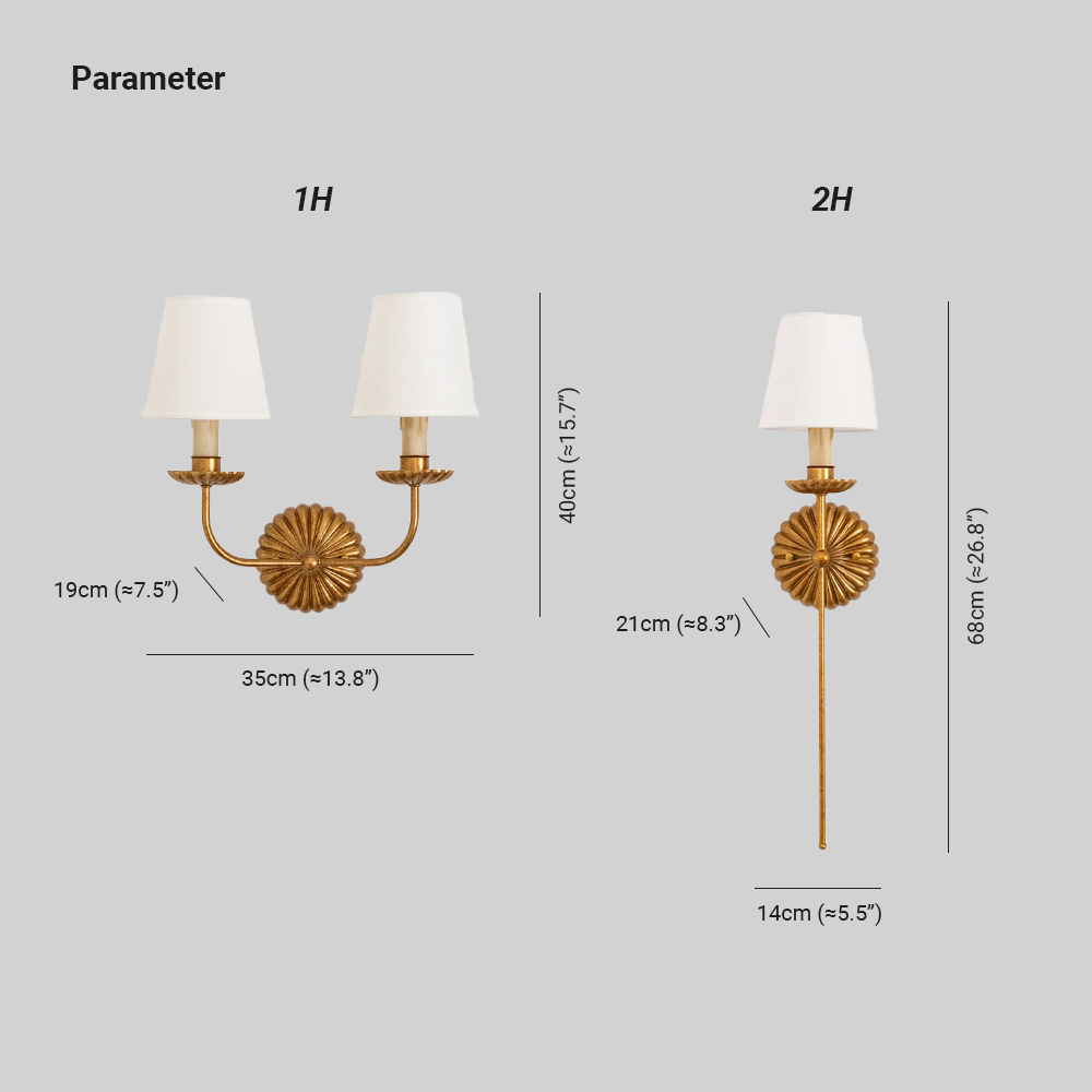 Alessio Vintage Antique Metal Fabric Wall Light Shades Hallway Living Room Bedroom