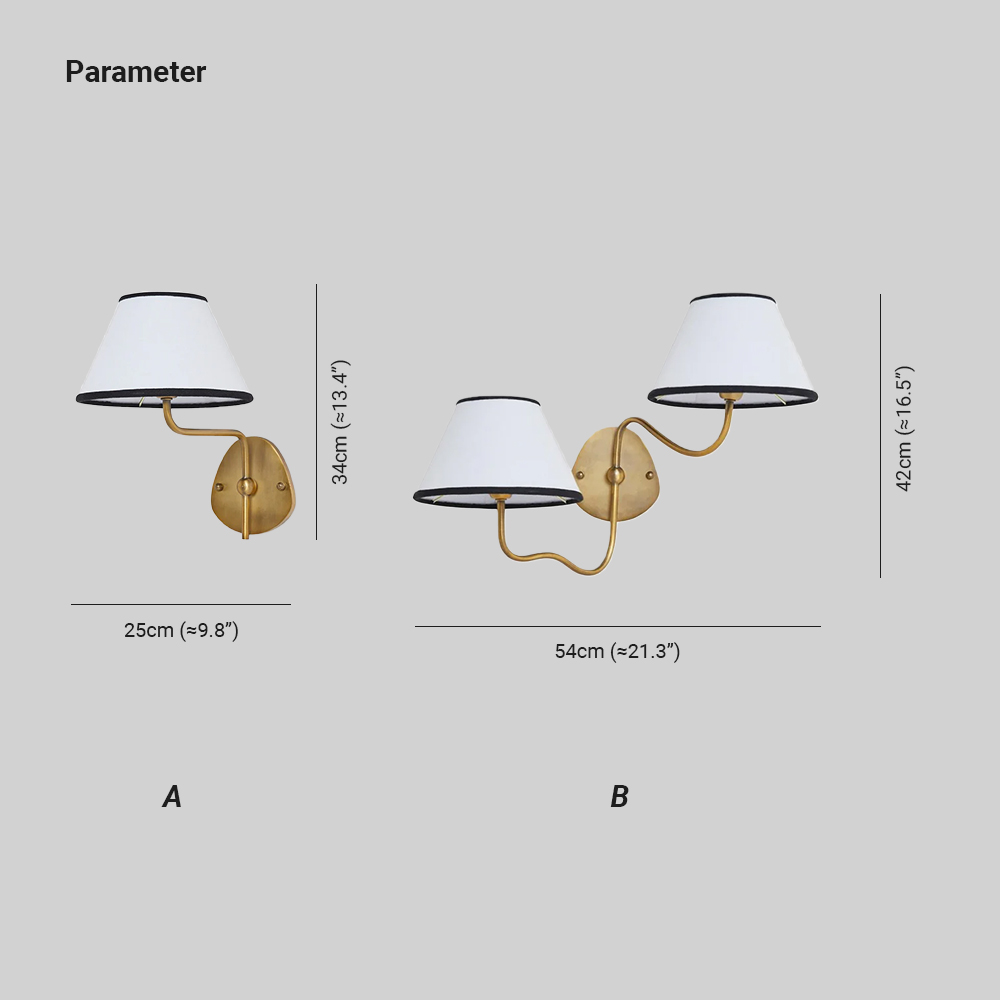 Alessio Vintage Classical Metal Wall Light Bedroom Living Room