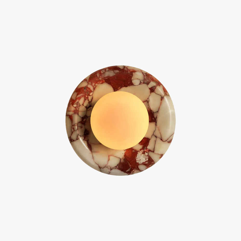 Elif Modern Round Marble Wall Light Shades Bedroom Living Room