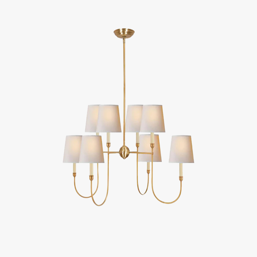 Alessio Vintage Luxury Metal Fabric Chandelier Shades Living Dining Room