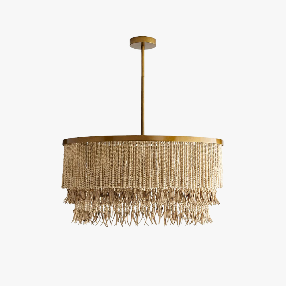 Marilyn Natural Wood Black Pendant Light Dining Room Bedroom