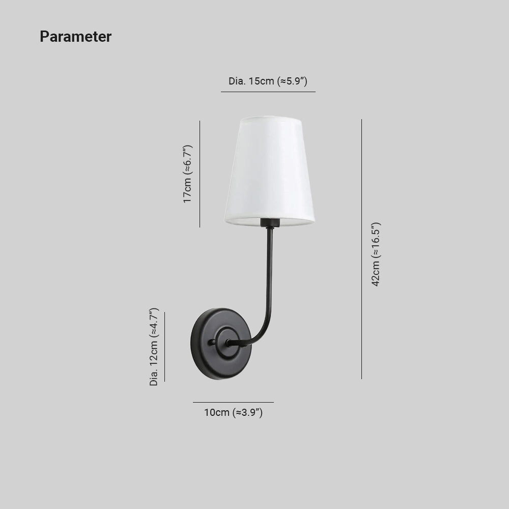 Meza Wall Lamp Dimensions - Bedroom Lighting