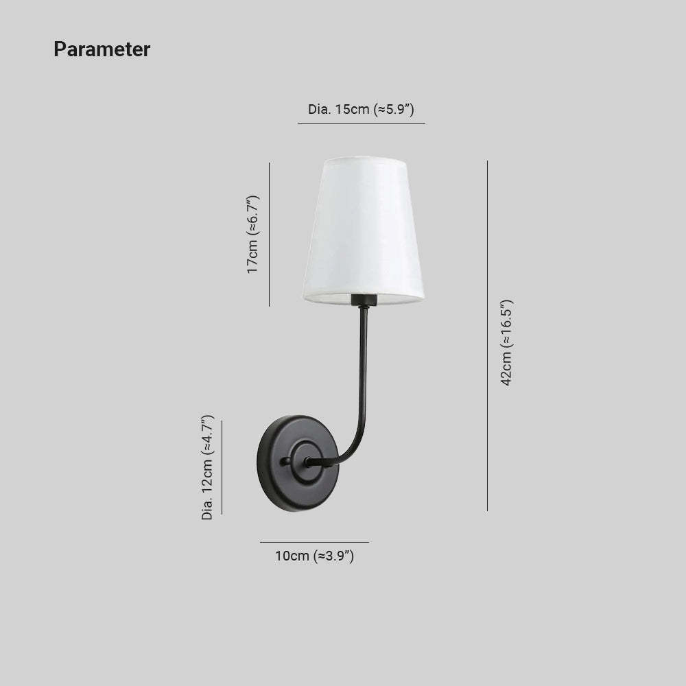 Meza Wall Lamp Dimensions - Bedroom Lighting