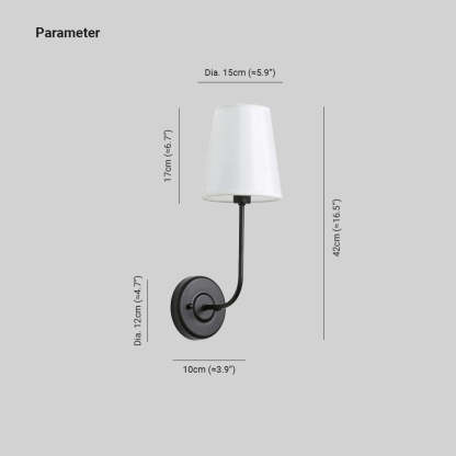 Meza Wall Lamp Dimensions - Bedroom Lighting