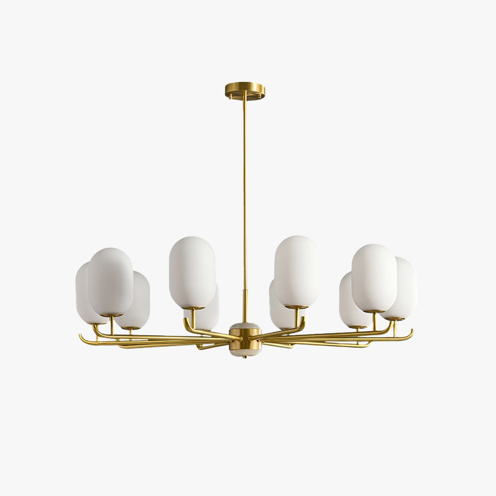 Valentina Nordic Metal Glass Lantern Chandelier Living Room