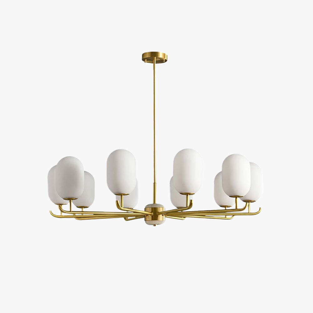 Valentina Nordic Metal Glass Lantern Chandelier Living Room