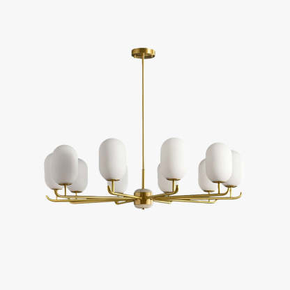 Valentina Nordic Metal Glass Lantern Chandelier Living Room