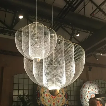 Alessio Unusual Metal Chrome Gold Pendant Light Bedroom Living Room