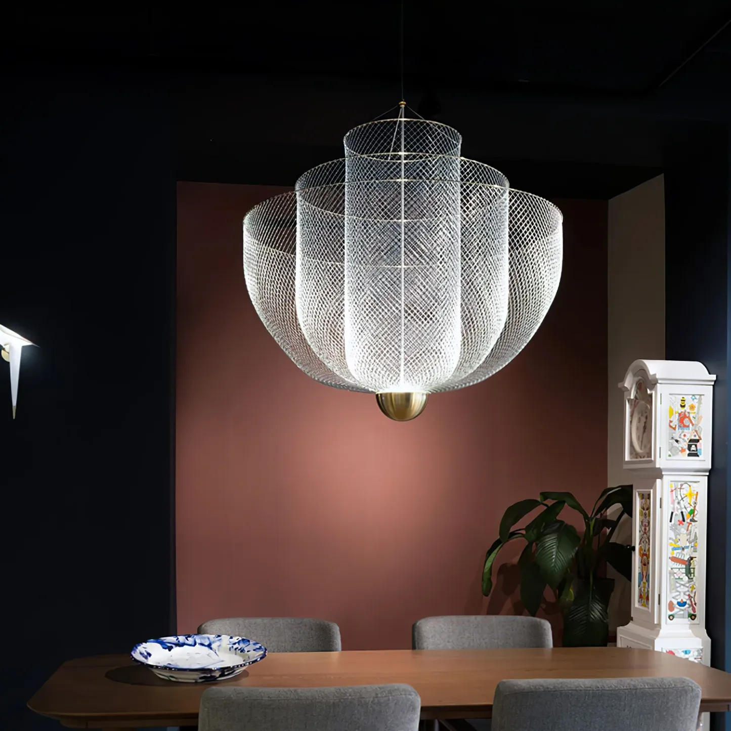 Alessio Unusual Metal Chrome Gold Pendant Light Bedroom Living Room