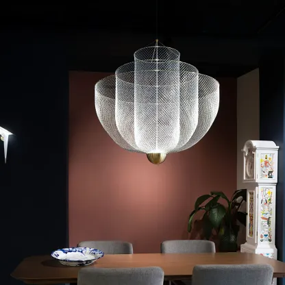 Alessio Unusual Metal Chrome Gold Pendant Light Bedroom Living Room