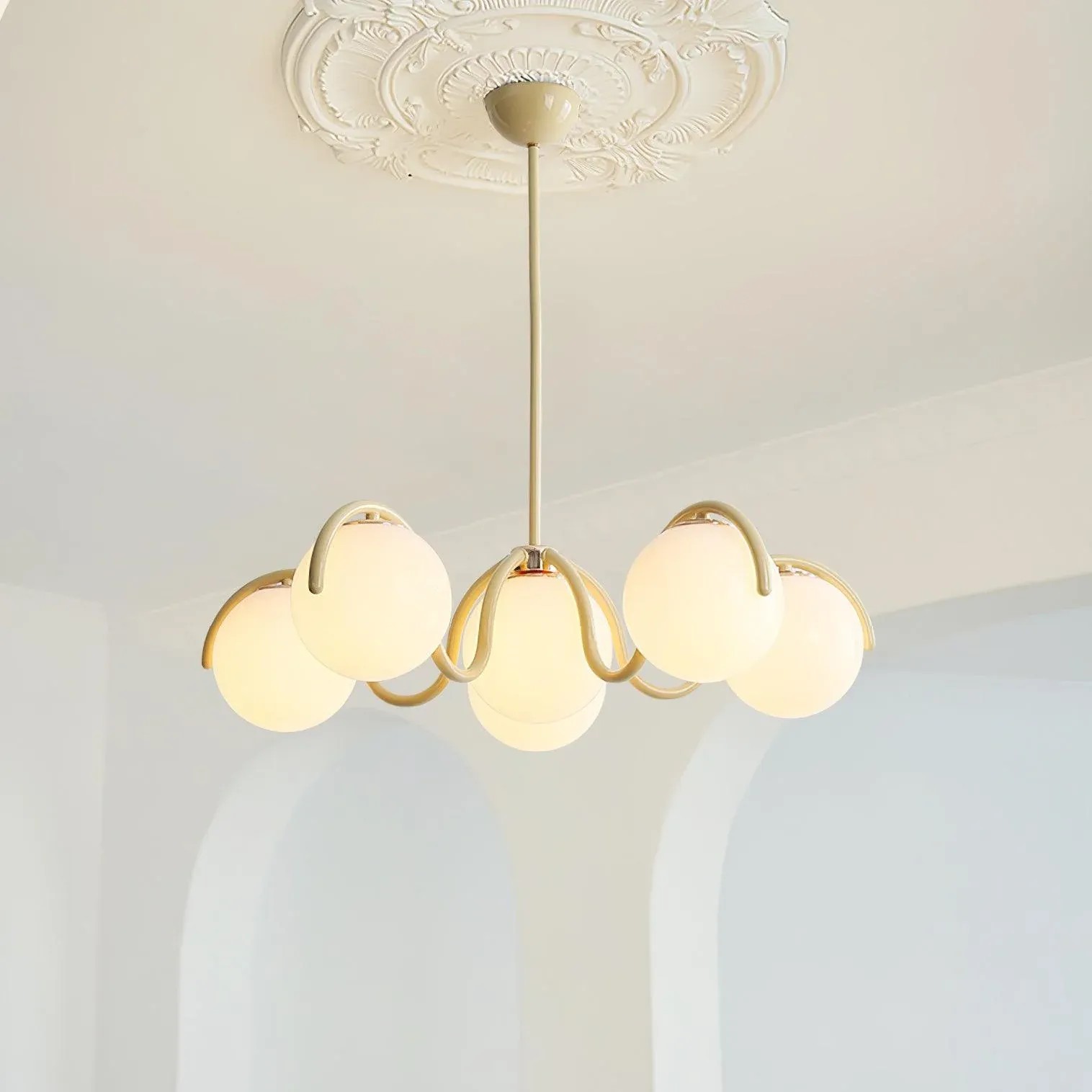 Valentina Vintage Metal Glass Pendant Light Bedroom Living Room