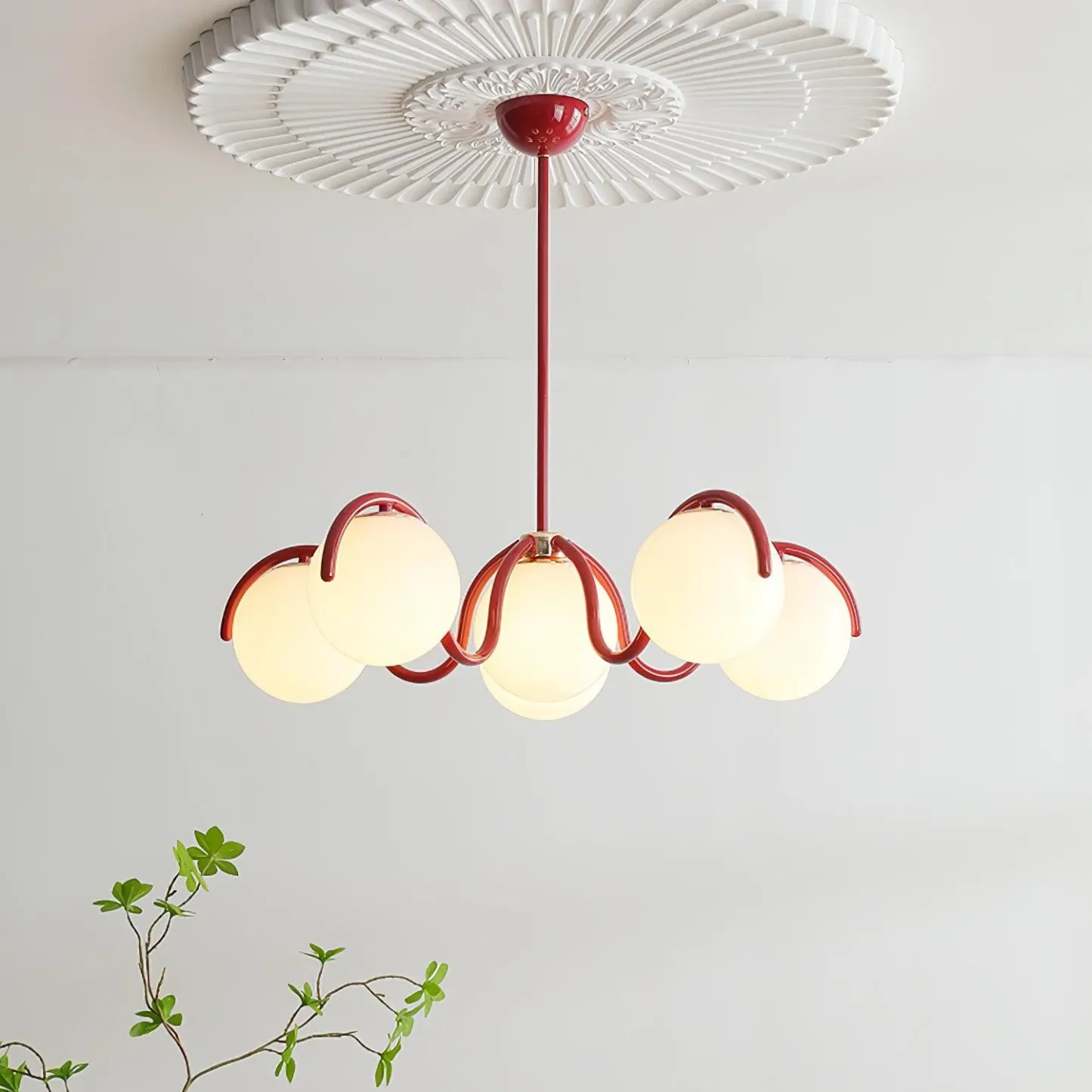 Valentina Vintage Metal Glass Pendant Light Bedroom Living Room