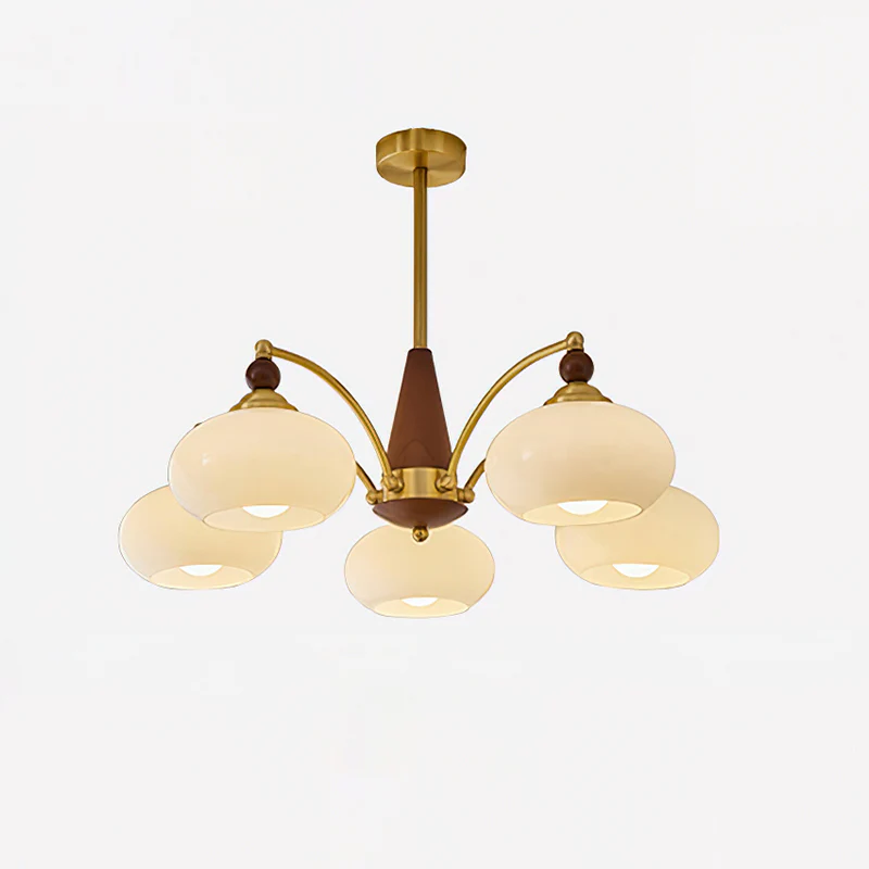 Valentina Glass Wood Chandelier