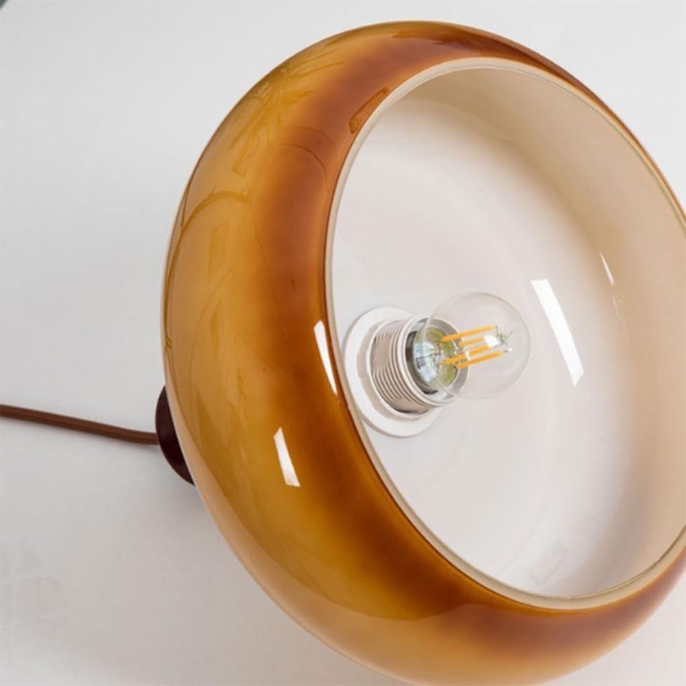 Cairns Brown Glass Pendant Light detail, LED bulb visible