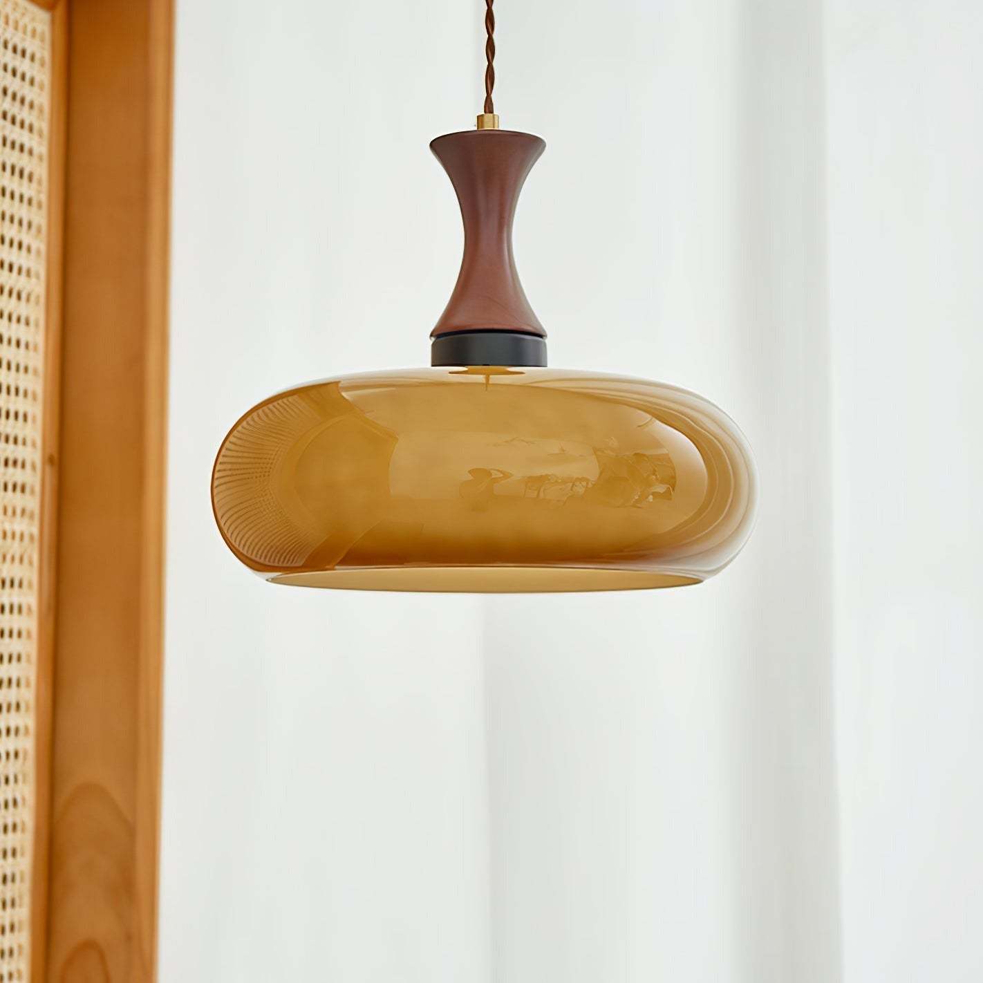 Cairns Vintage LED Glass Pendant Light in Brown