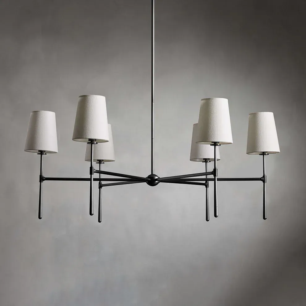 Alessio Vintage Classical Brass Fabric Pendant Light Shades Living Dining Room