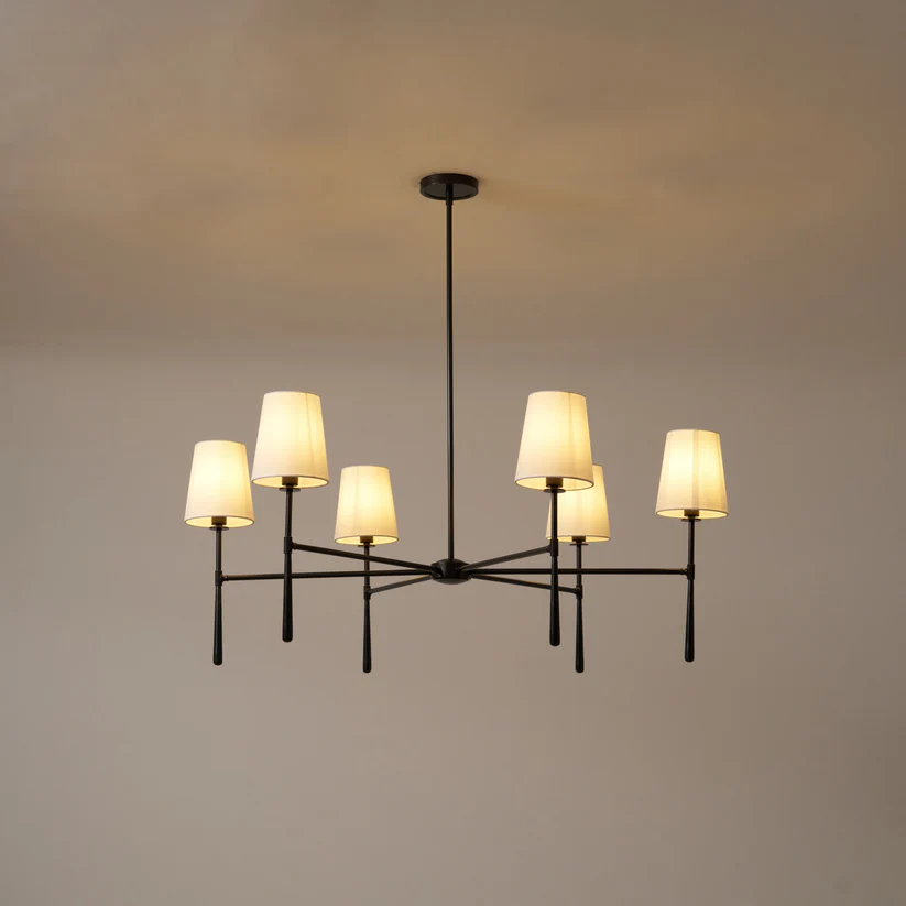 Alessio Vintage Classical Brass Fabric Pendant Light Shades Living Dining Room