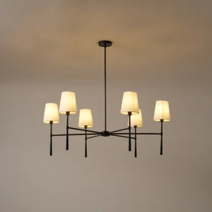 Alessio Vintage Classical Brass Fabric Pendant Light Shades Living Dining Room