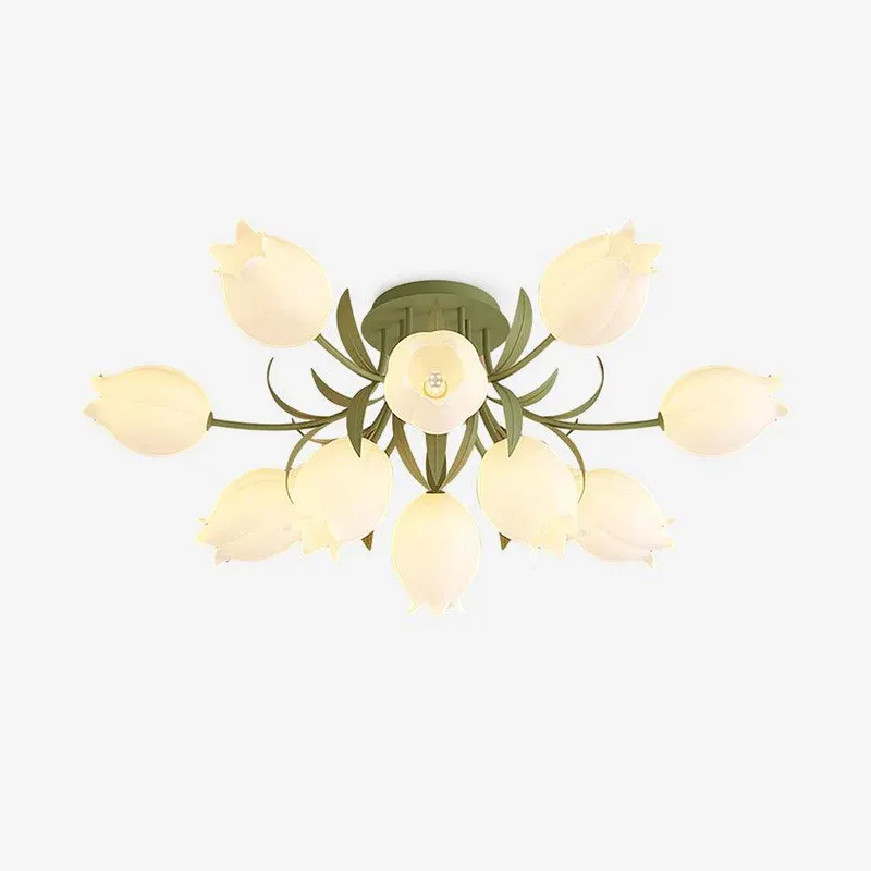 Lily Natural Flower Flush Mount Ceiling Light