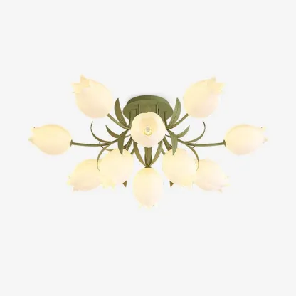 Lily Natural Flower Flush Mount Ceiling Light