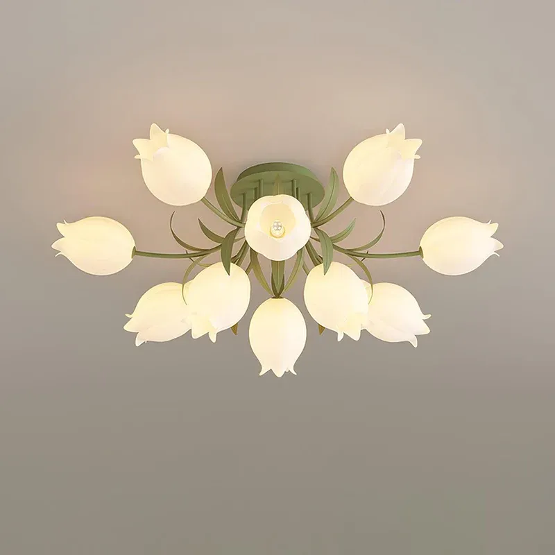 Lily Natural Flower Flush Mount Ceiling Light