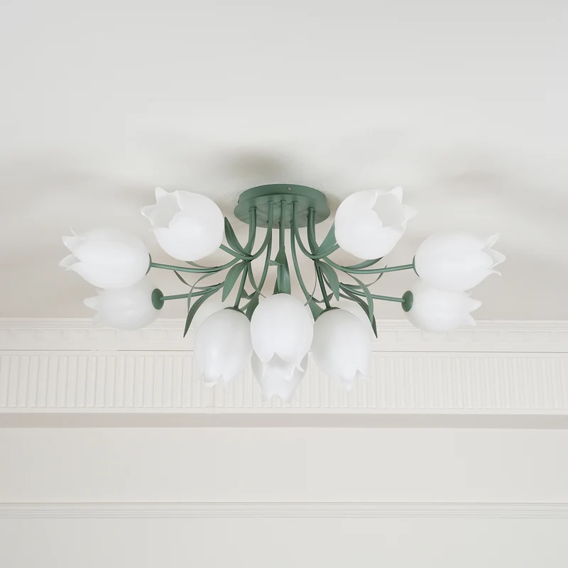 Lily Natural Flower Flush Mount Ceiling Light