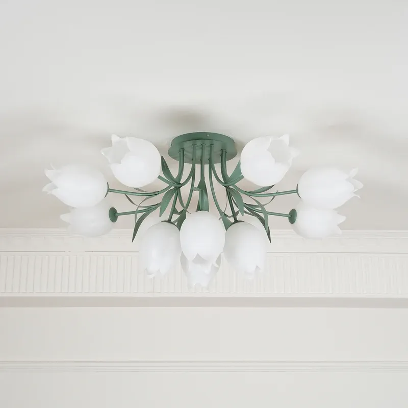 Lily Natural Flower Flush Mount Ceiling Light