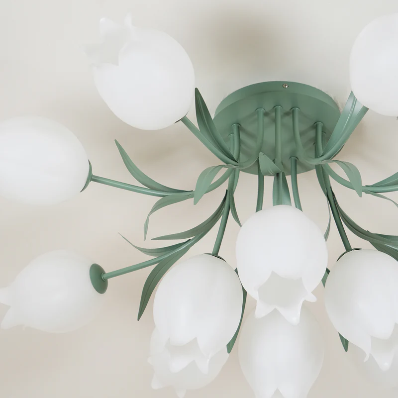 Lily Natural Flower Flush Mount Ceiling Light