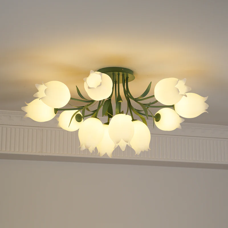 Lily Natural Flower Flush Mount Ceiling Light