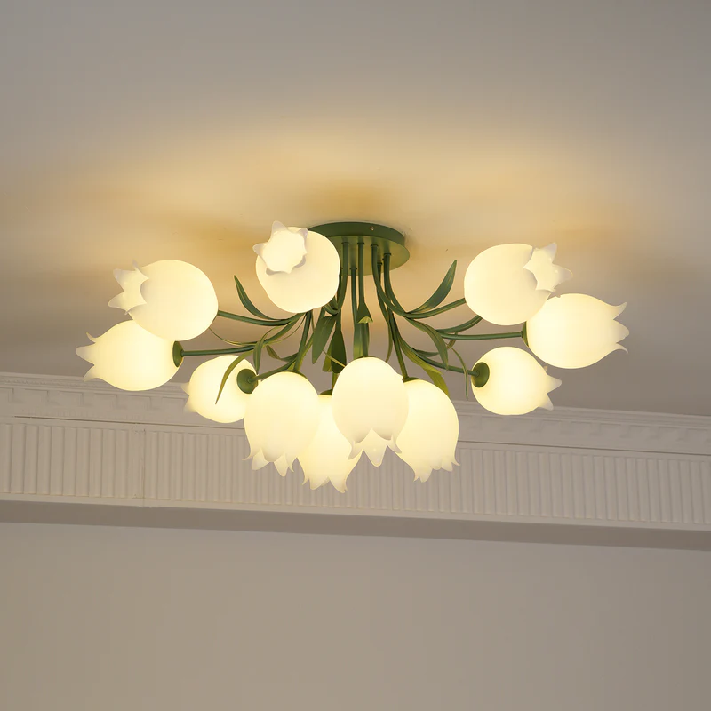 Lily Natural Flower Flush Mount Ceiling Light