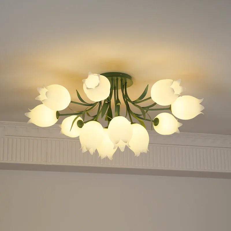 Lily Natural Flower Flush Mount Ceiling Light