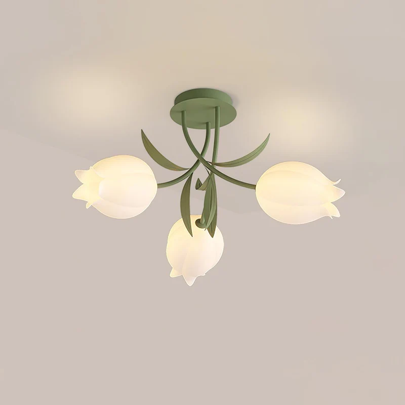 Lily Natural Flower Flush Mount Ceiling Light