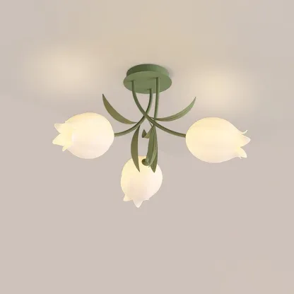 Lily Natural Flower Flush Mount Ceiling Light