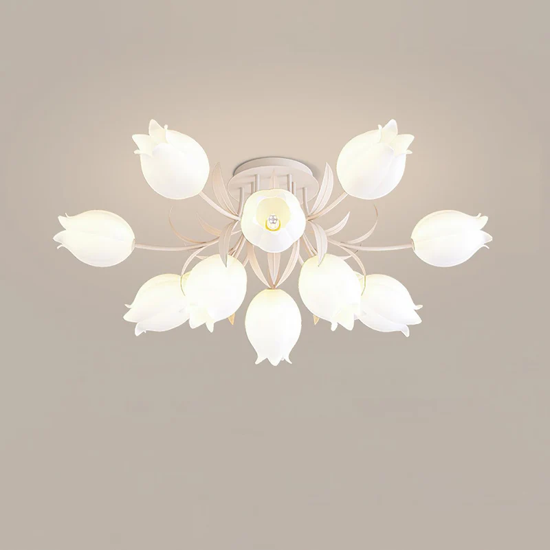 Lily Natural Flower Flush Mount Ceiling Light