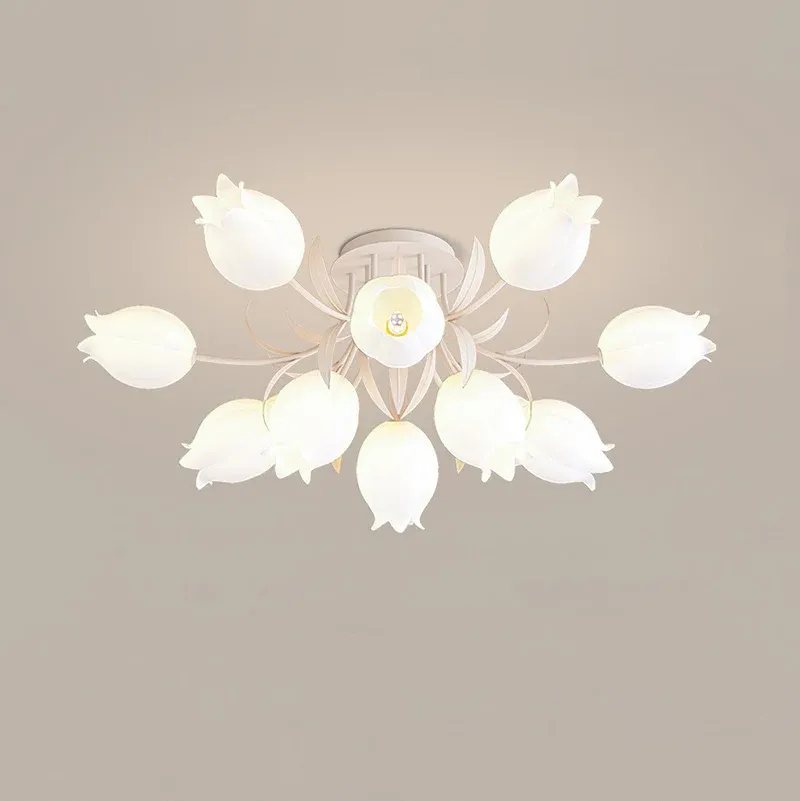 Lily Natural Flower Flush Mount Ceiling Light