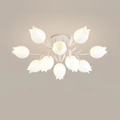 Lily Natural Flower Flush Mount Ceiling Light